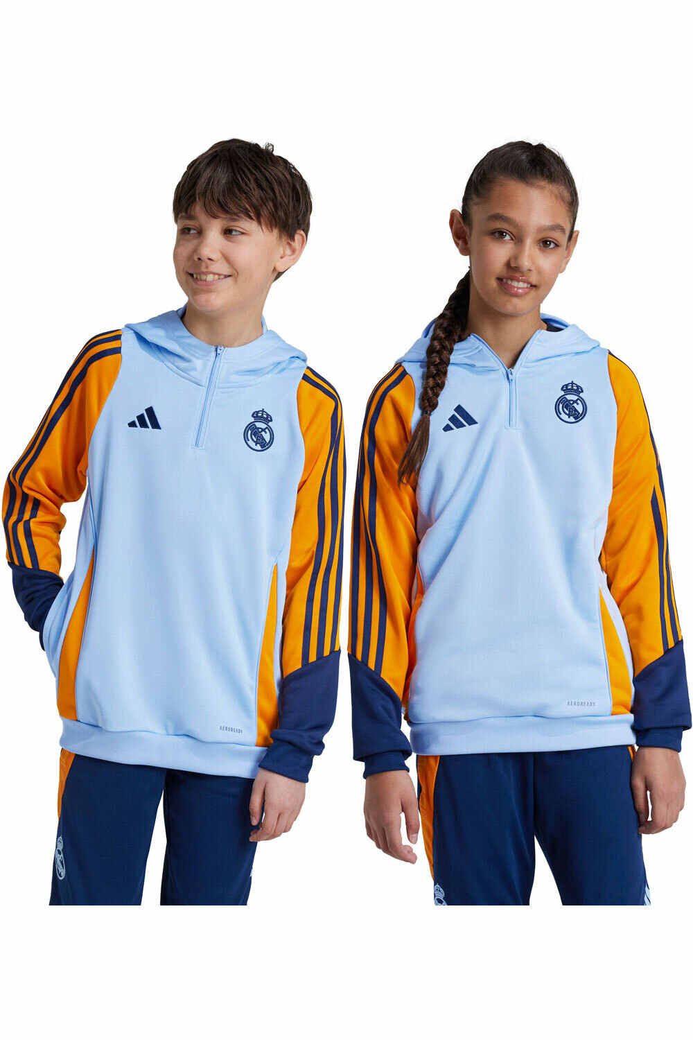 adidas sudadera entrenamiento fútbol niño R.MADRID 25 TKHODY vista frontal
