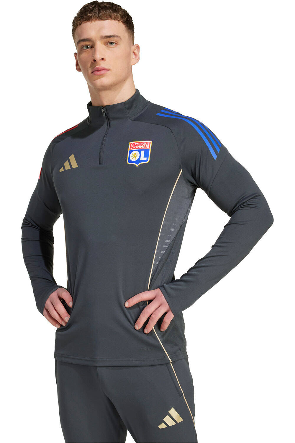 adidas sudadera entrenamiento fútbol OLYMPIQUE DE LYON TIRO25 COMPETITION vista frontal