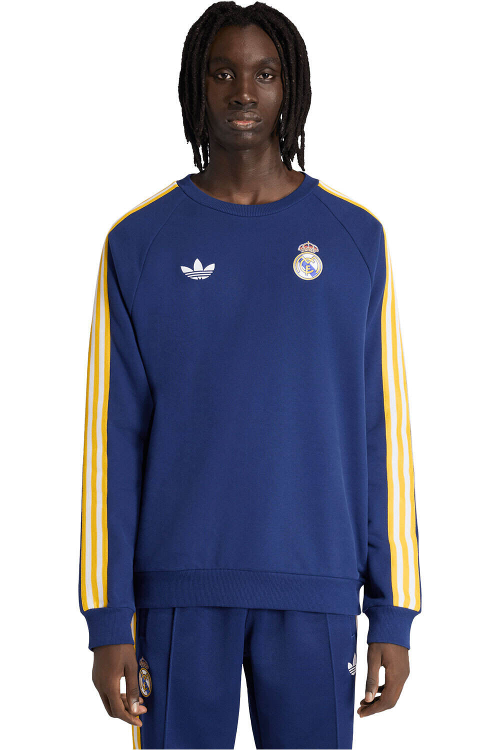 adidas sudadera entrenamiento fútbol REAL MADRID ORIGINALS CREW vista frontal