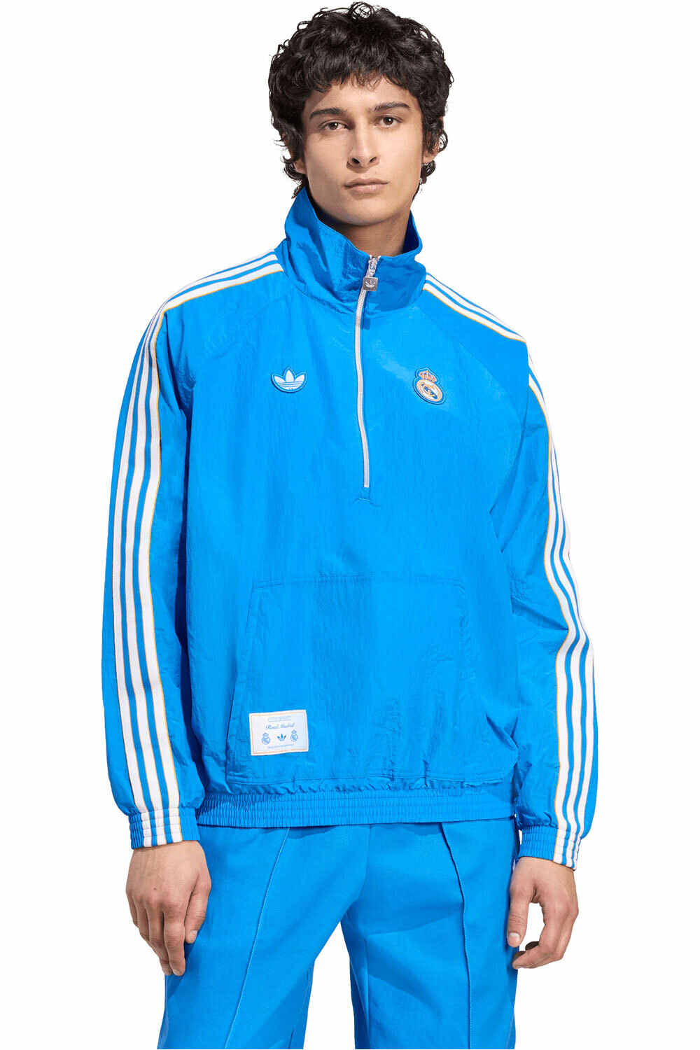 adidas sudadera entrenamiento fútbol REAL MADRID TERRACE ICONS HALF-ZIP vista frontal
