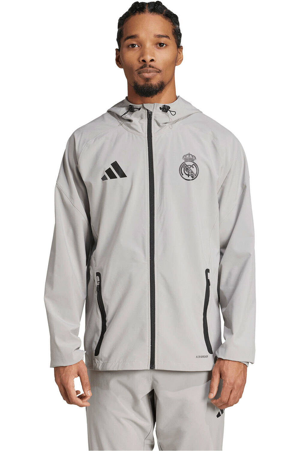 adidas sudadera entrenamiento fútbol REAL MADRID TIRO 25 VIS TECH TRAVEL vista frontal