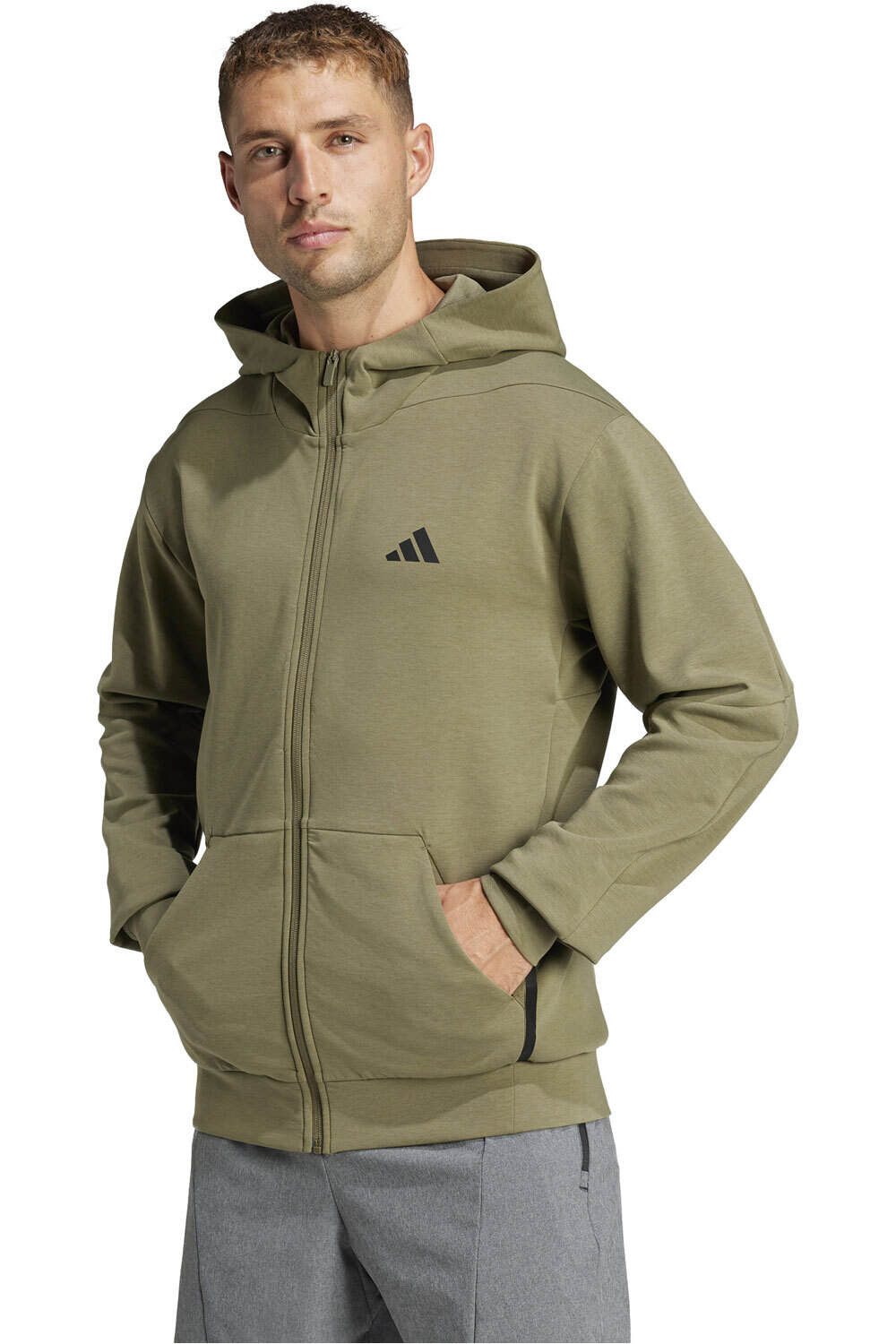 adidas sudadera hombre D4T FULL-ZIP HO vista frontal