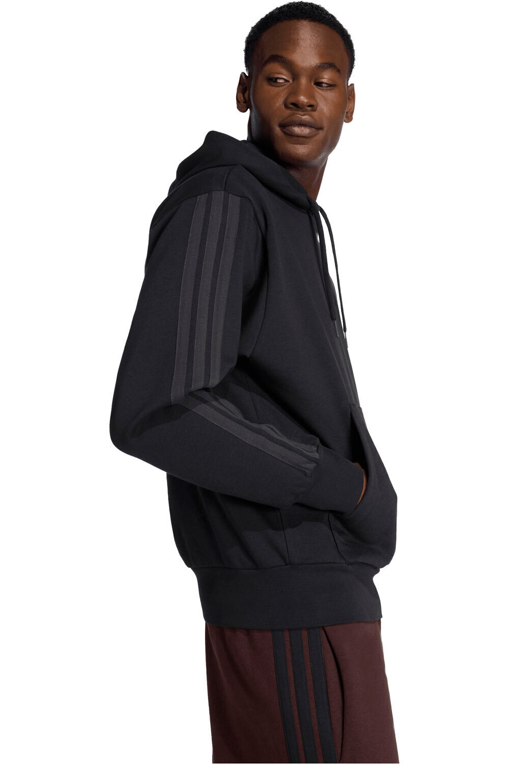 adidas sudadera hombre ESSENTIALS FLEECE 3 BANDAS vista detalle