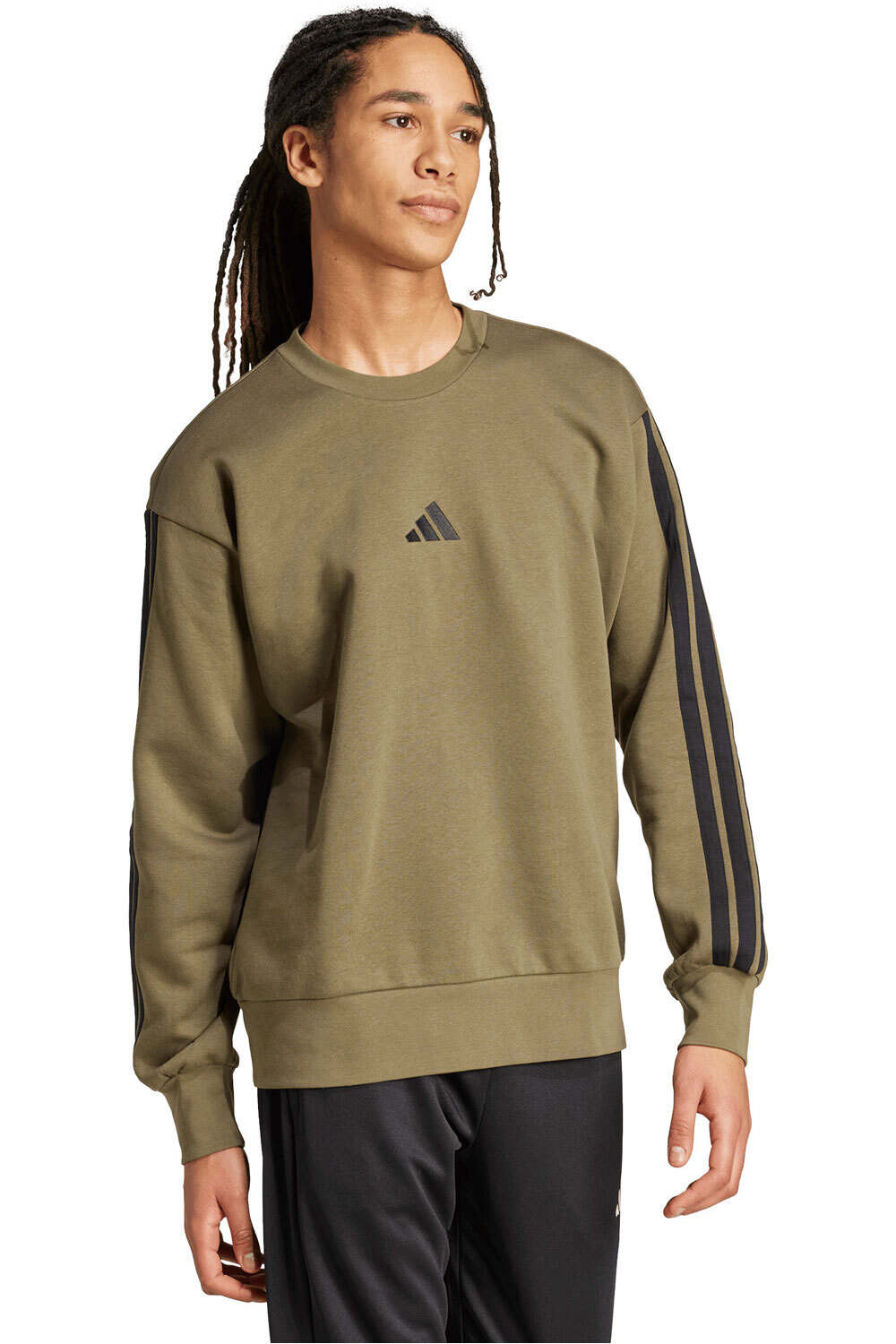 adidas sudadera hombre ESSENTIALS FLEECE 3 BANDAS vista detalle