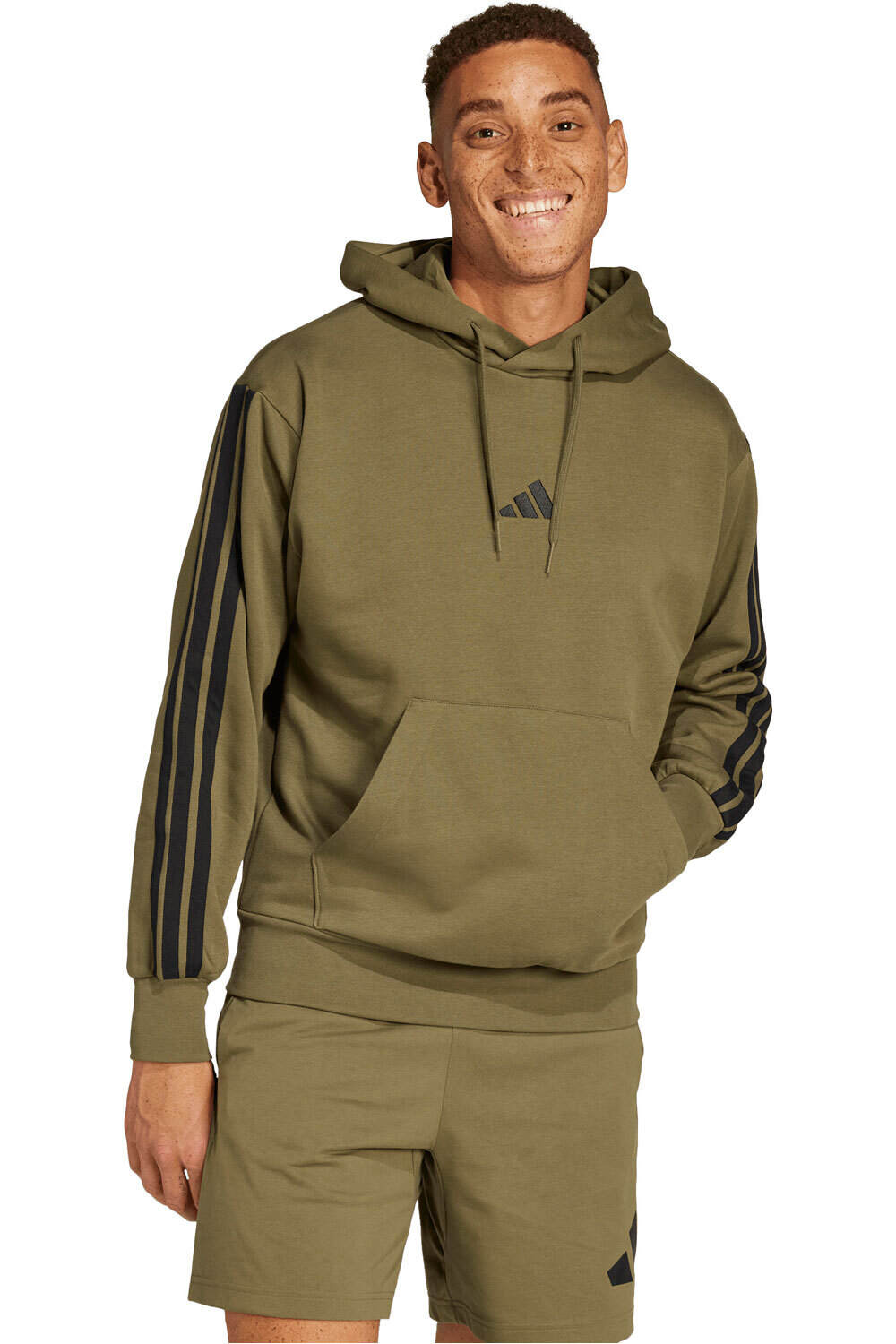 adidas sudadera hombre ESSENTIALS FLEECE 3 BANDAS vista frontal