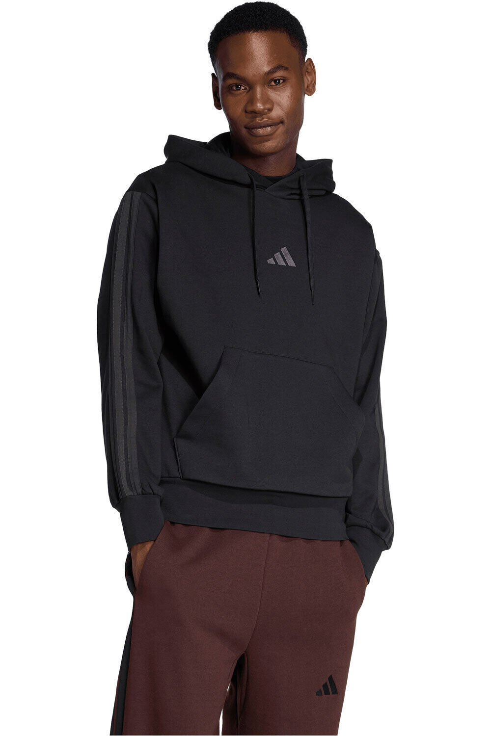 adidas sudadera hombre ESSENTIALS FLEECE 3 BANDAS vista frontal