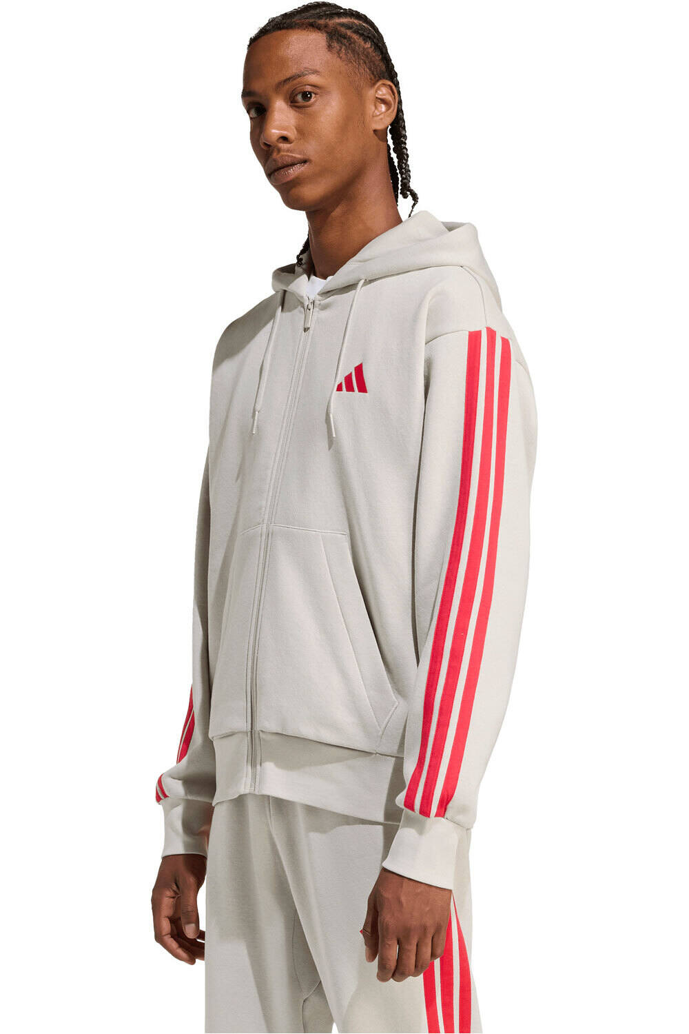 adidas sudadera hombre ESSENTIALS FLEECE 3 BANDAS vista frontal