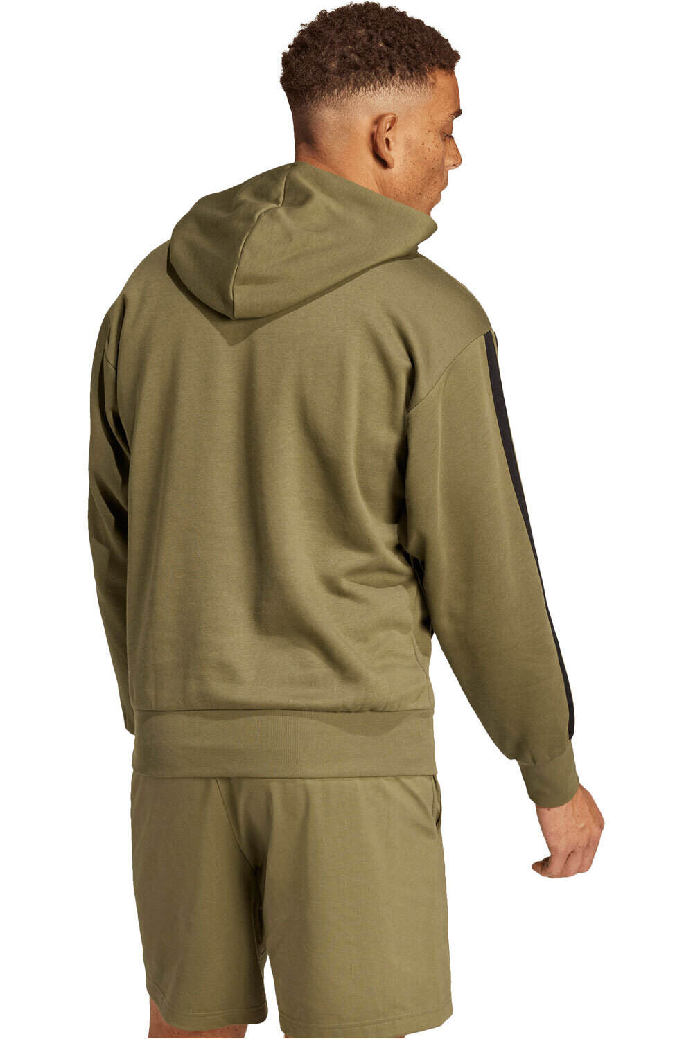 adidas sudadera hombre ESSENTIALS FLEECE 3 BANDAS vista trasera