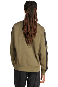 adidas sudadera hombre ESSENTIALS FLEECE 3 BANDAS vista trasera