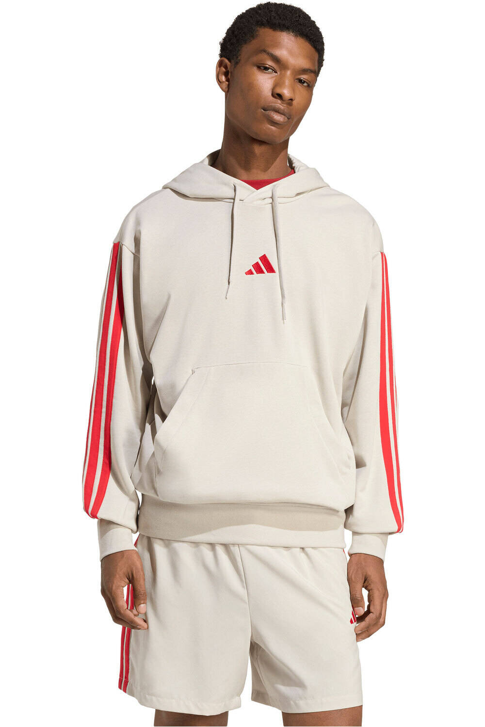 adidas sudadera hombre ESSENTIALS FRENCH TERRY 3 BANDAS vista frontal