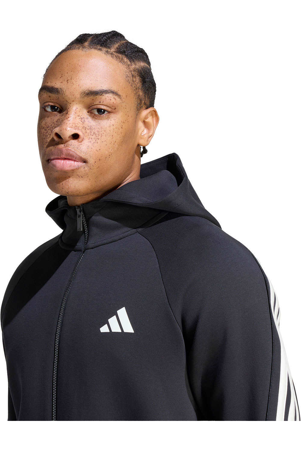 adidas sudadera hombre M STA 3S FZ HD vista detalle