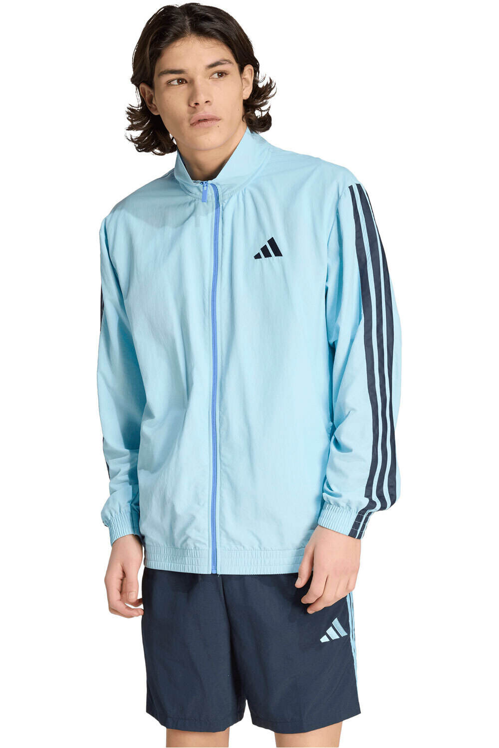 adidas sudadera hombre SUDADERA ESSENTIALS 3 RAYAS TEJIDA vista frontal