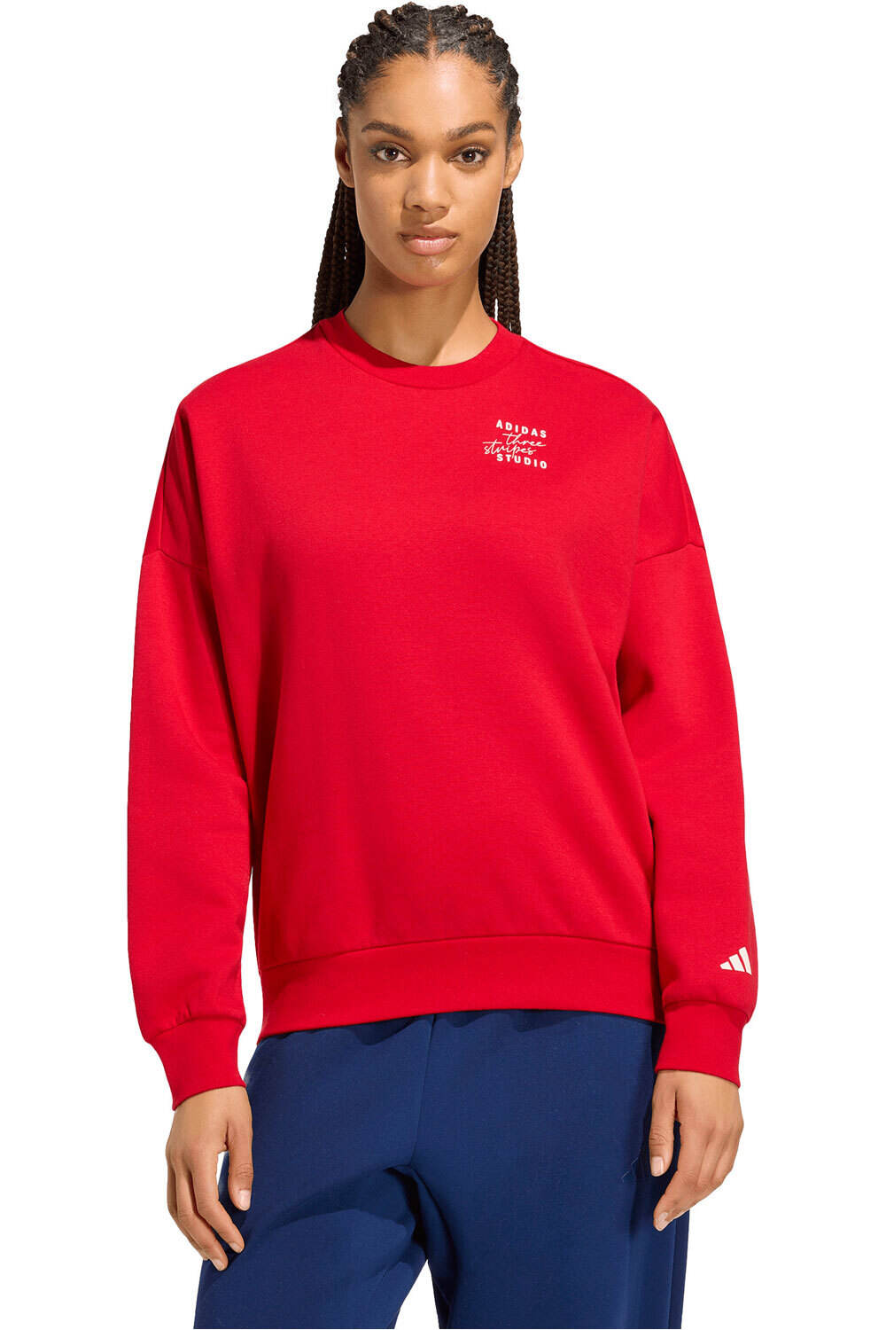 adidas sudadera mujer 3 STRIPES STUDIO FL vista frontal