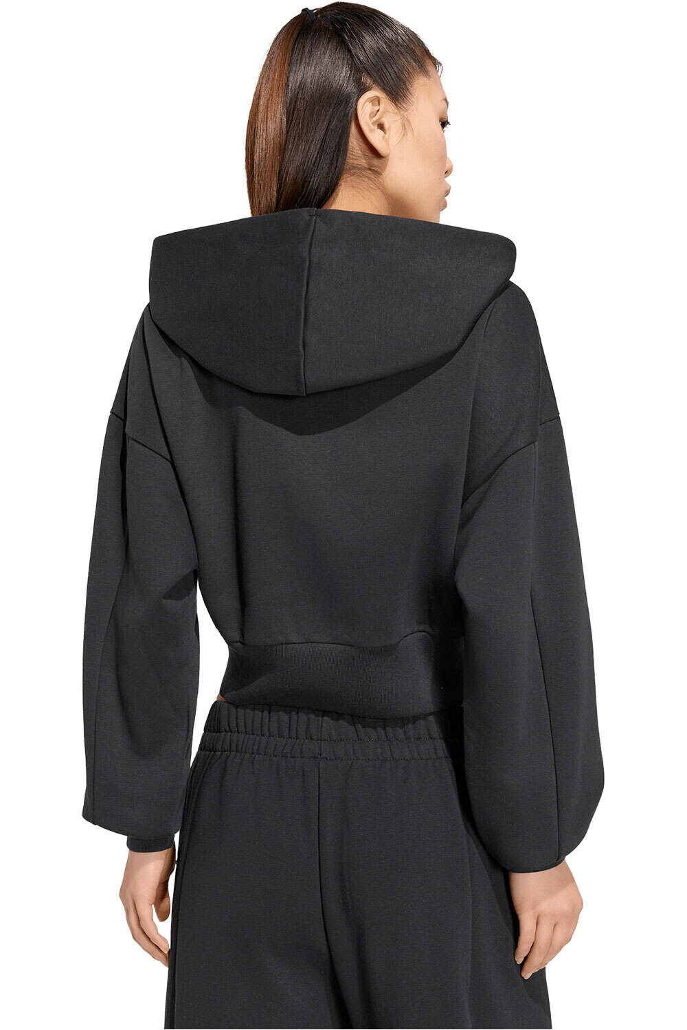 adidas sudadera mujer Chaqueta capucha Ess Fl cremallera vista trasera