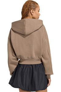adidas sudadera mujer Chaqueta capucha Ess Fl cremallera vista trasera