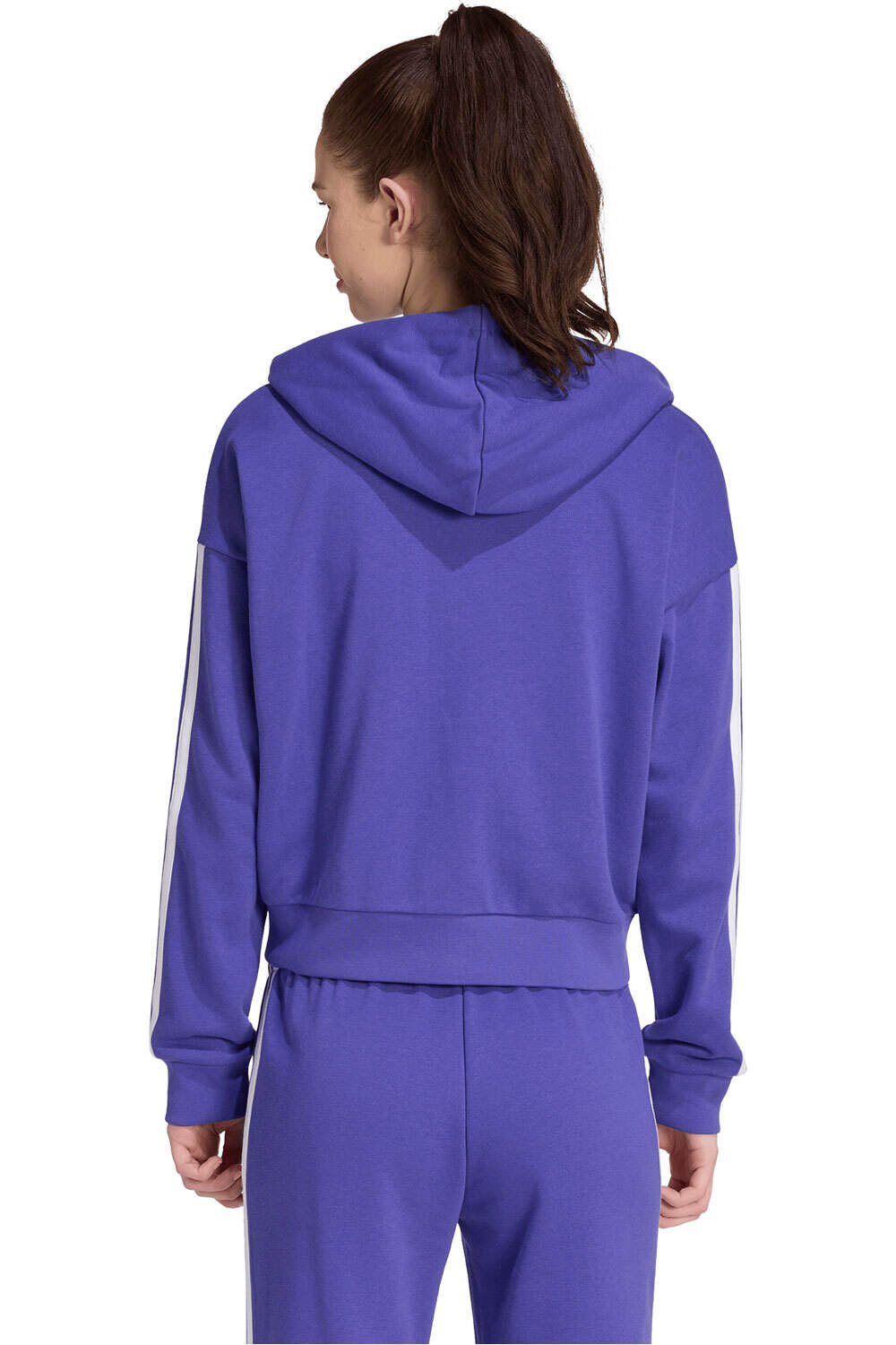 adidas sudadera mujer Chaqueta capucha Essentials FT 3S vista trasera