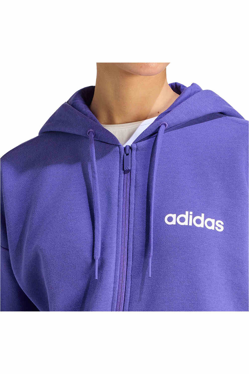 adidas sudadera mujer Chaqueta capucha Essentials Linear FT vista detalle