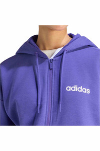 adidas sudadera mujer Chaqueta capucha Essentials Linear FT vista detalle