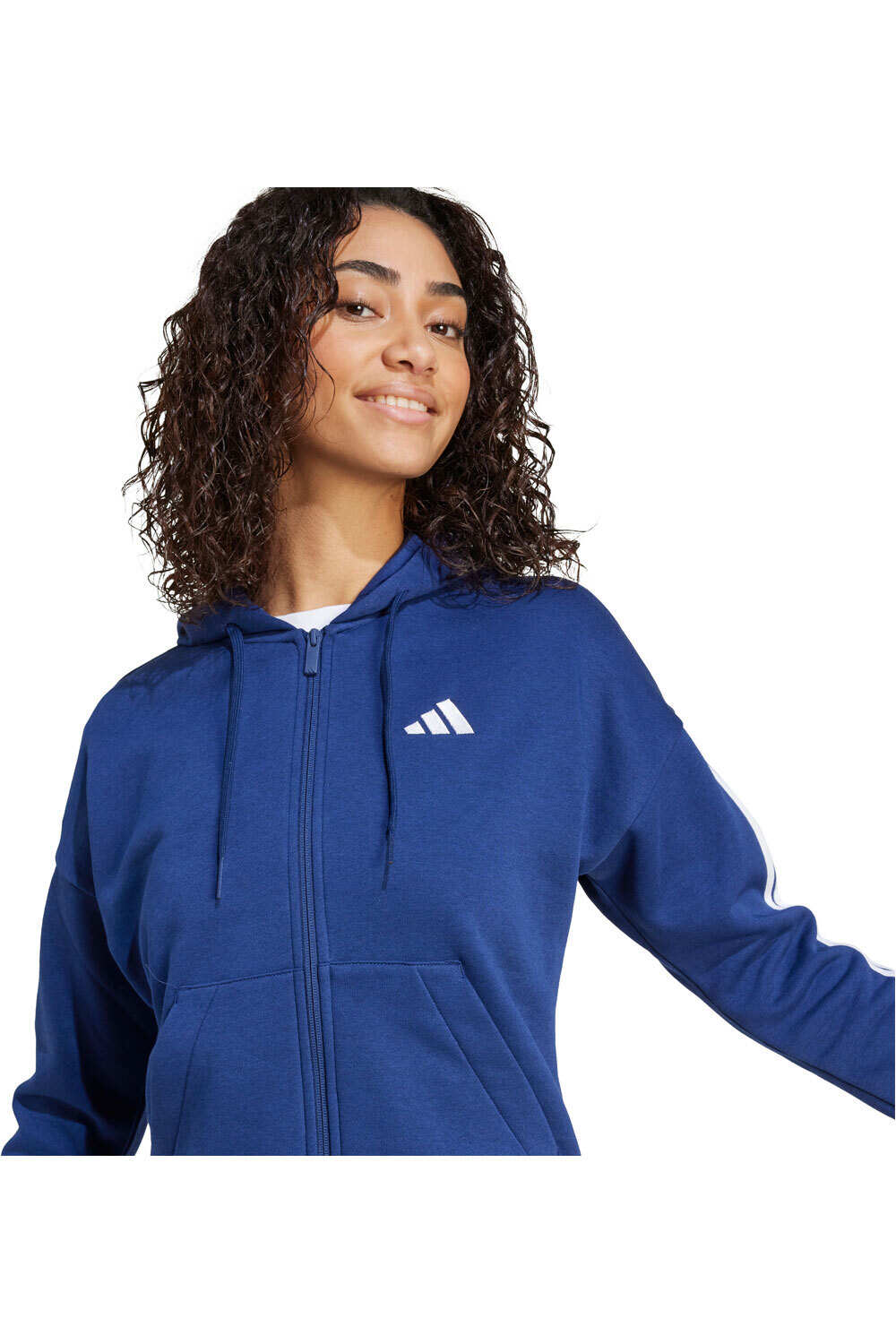 adidas sudadera mujer Chaqueta capucha y cremallera Ess 3S vista detalle