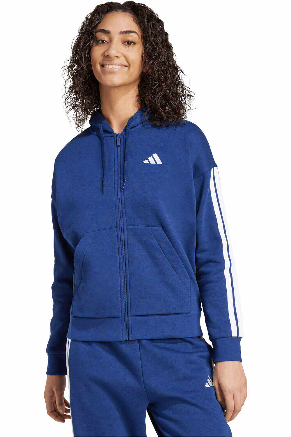adidas sudadera mujer Chaqueta capucha y cremallera Ess 3S vista frontal