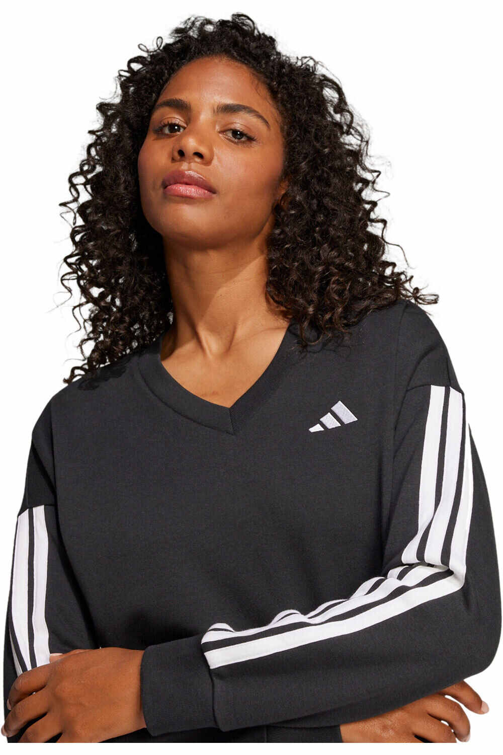 adidas sudadera mujer CUELLO PICO ESSENTIALS 3 STRIPES 03
