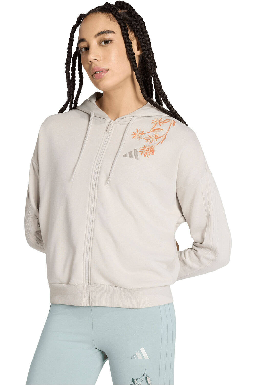 adidas sudadera mujer ESSENTIALS 3 STRIPES vista frontal