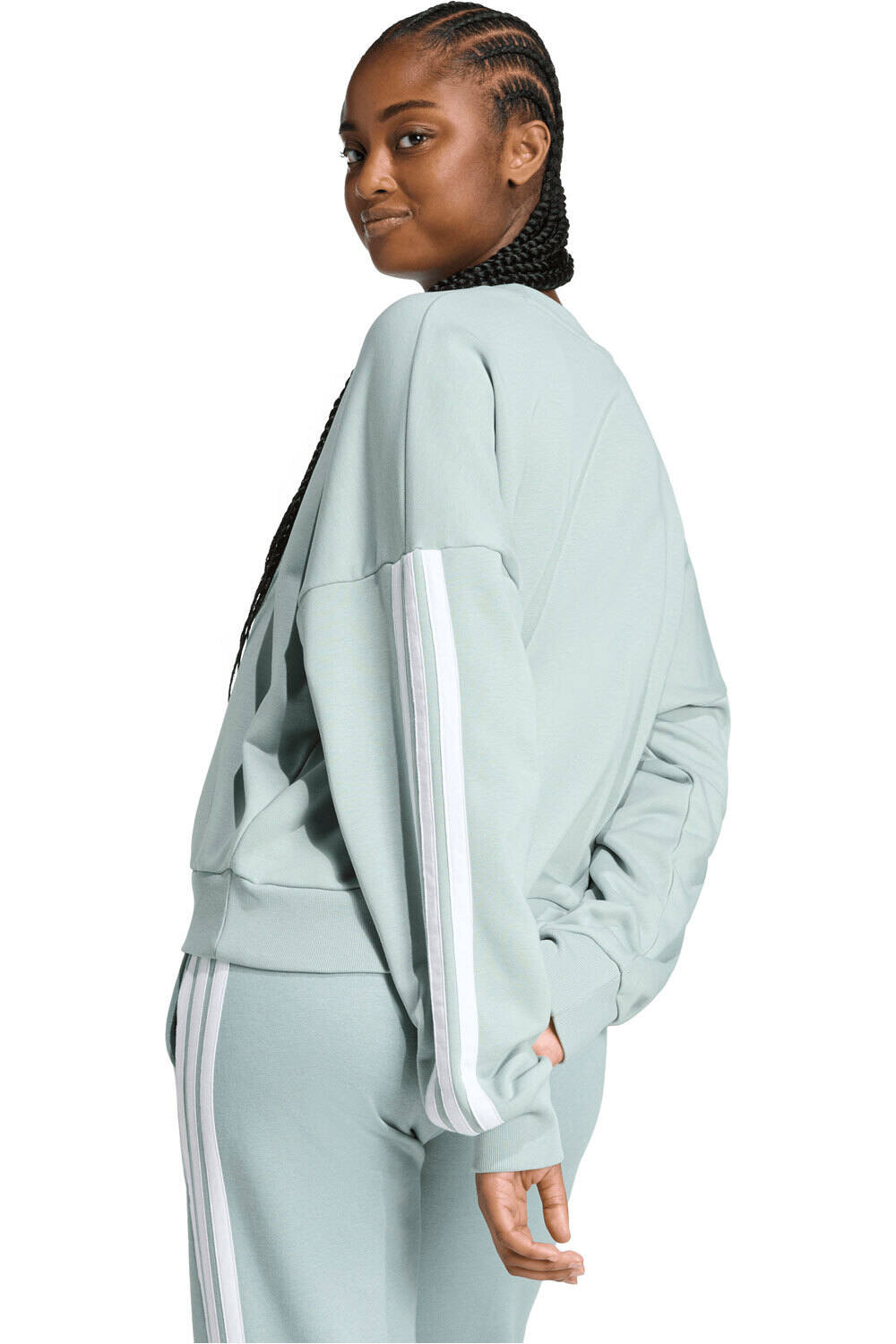 adidas sudadera mujer ESSENTIALS FRENCH TERRY 3 BANDAS vista detalle