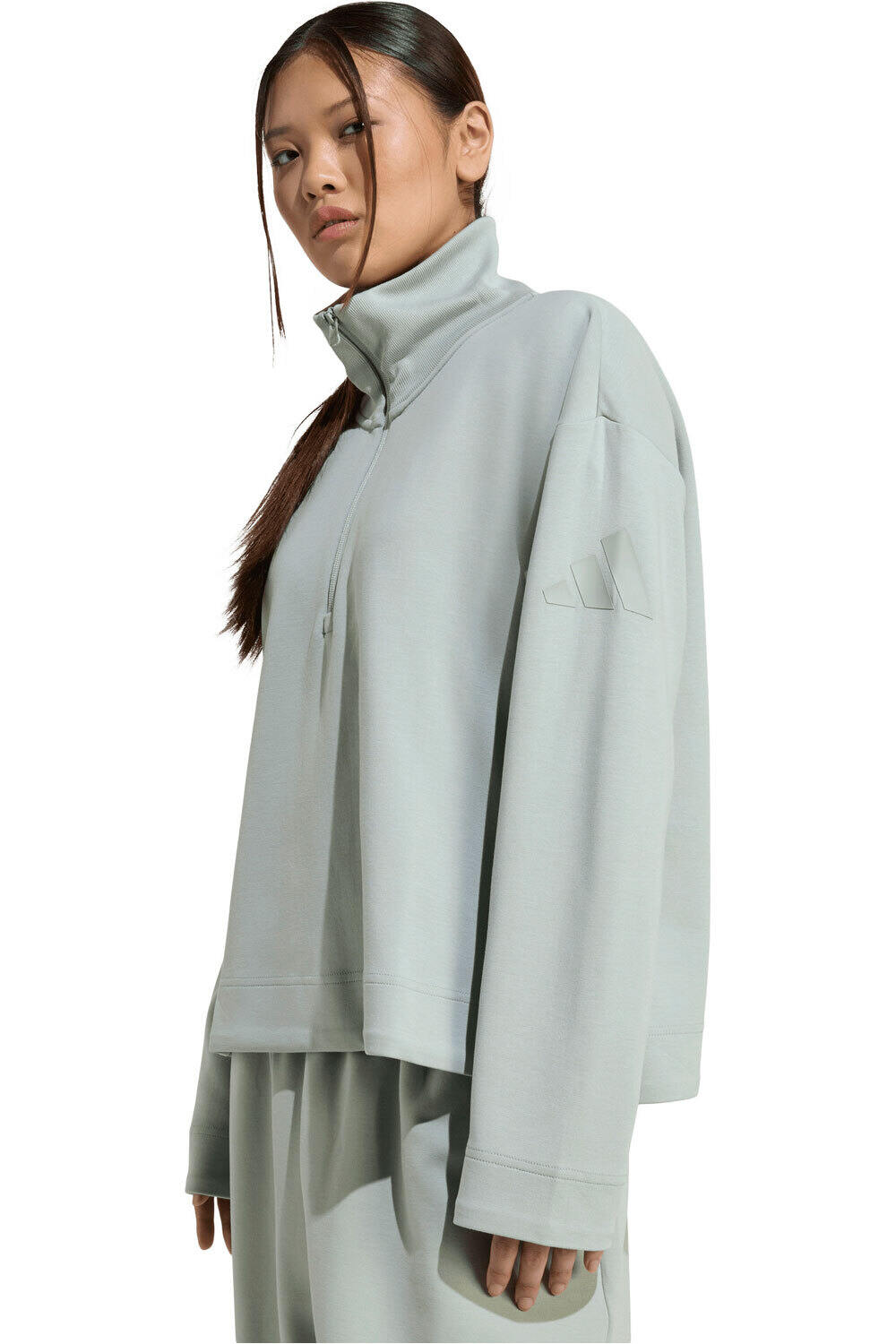 adidas sudadera mujer SOFT LUX QUARTER-ZIP vista detalle