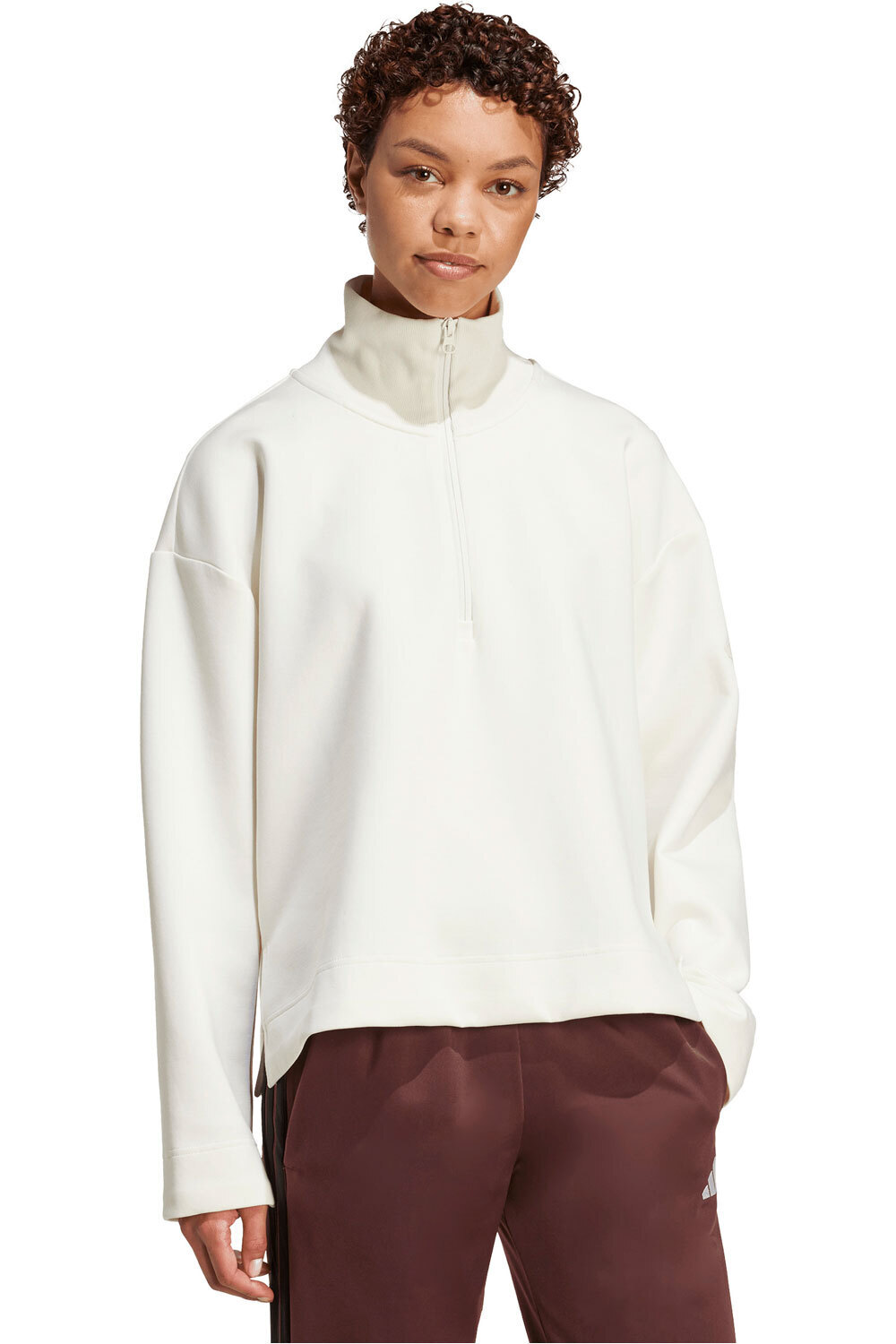 adidas sudadera mujer SOFT LUX QUARTER-ZIP vista detalle