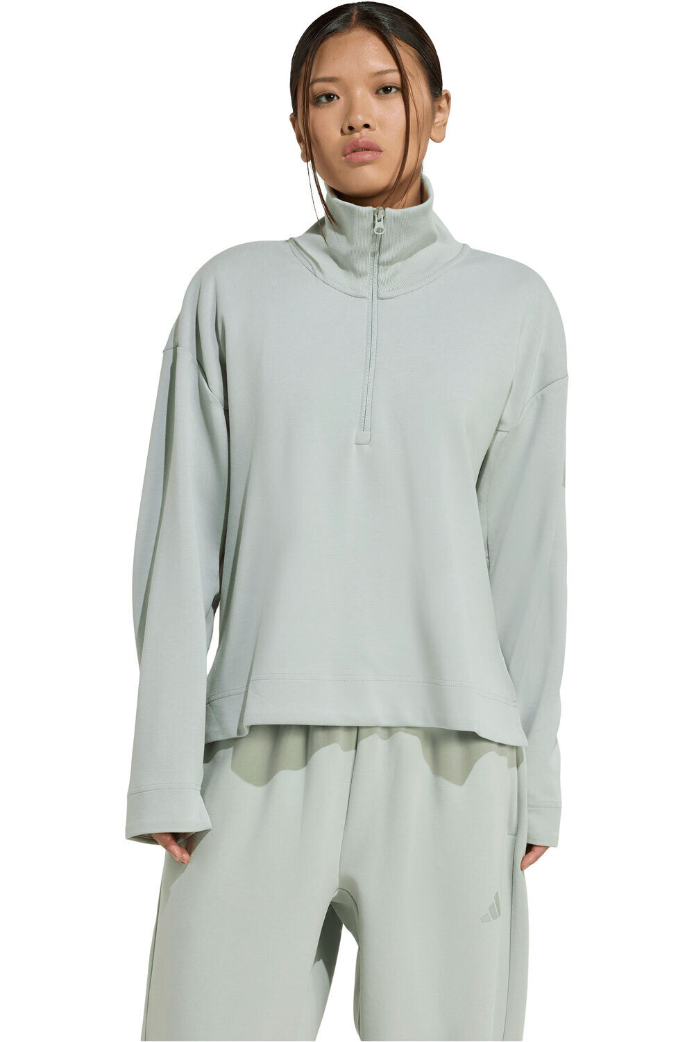 adidas sudadera mujer SOFT LUX QUARTER-ZIP vista frontal