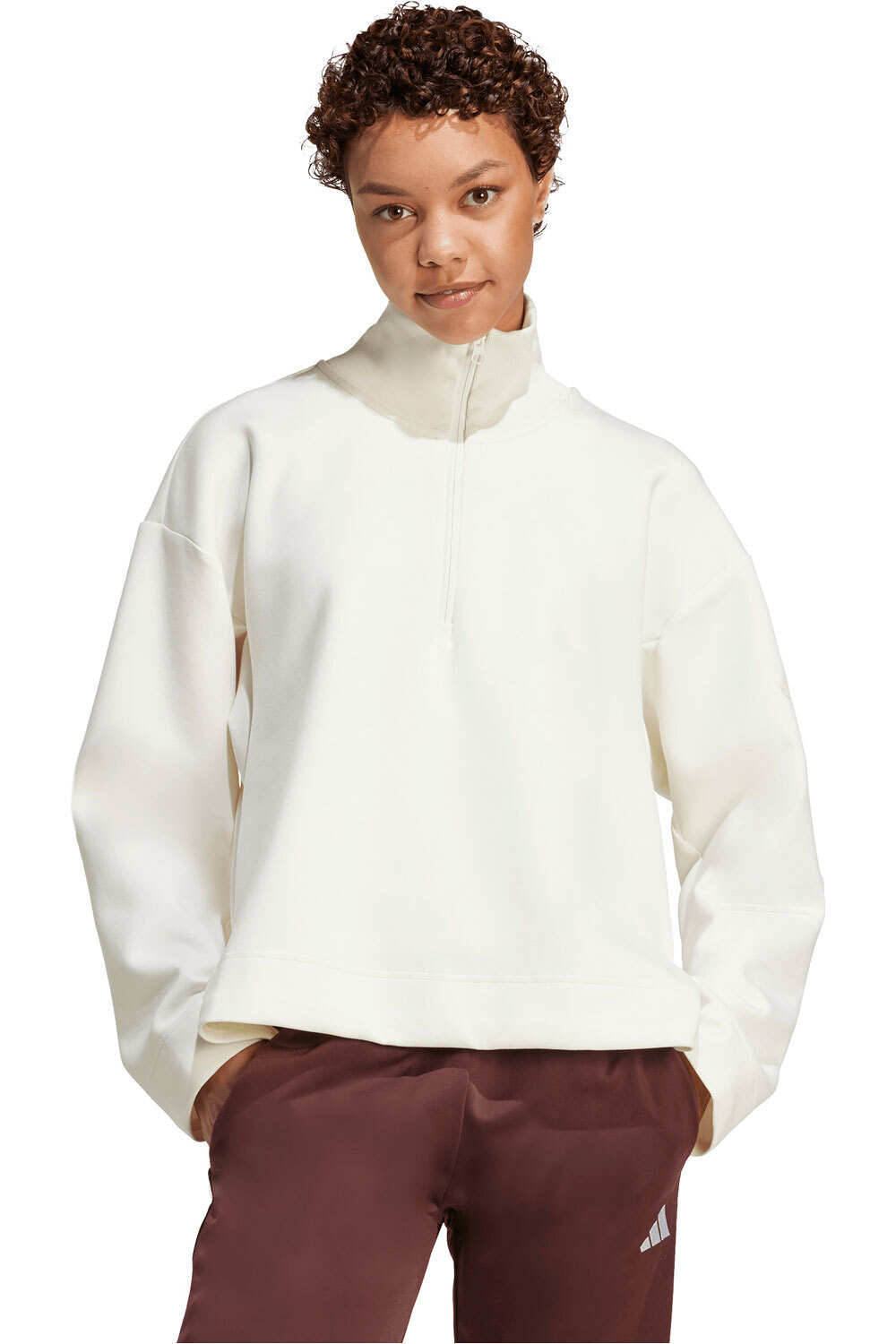 adidas sudadera mujer SOFT LUX QUARTER-ZIP vista frontal