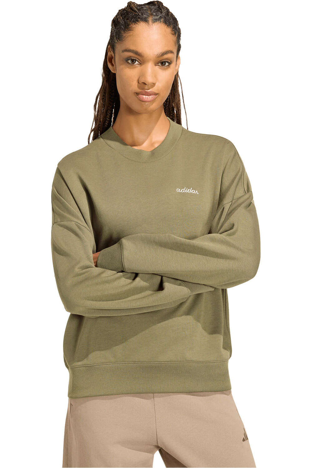 adidas sudadera mujer Sudadera Bordado Seasonal Ess Colorpop vista frontal