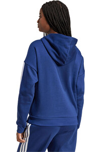 adidas sudadera mujer Sudadera capucha 3 bandas Essentials vista trasera