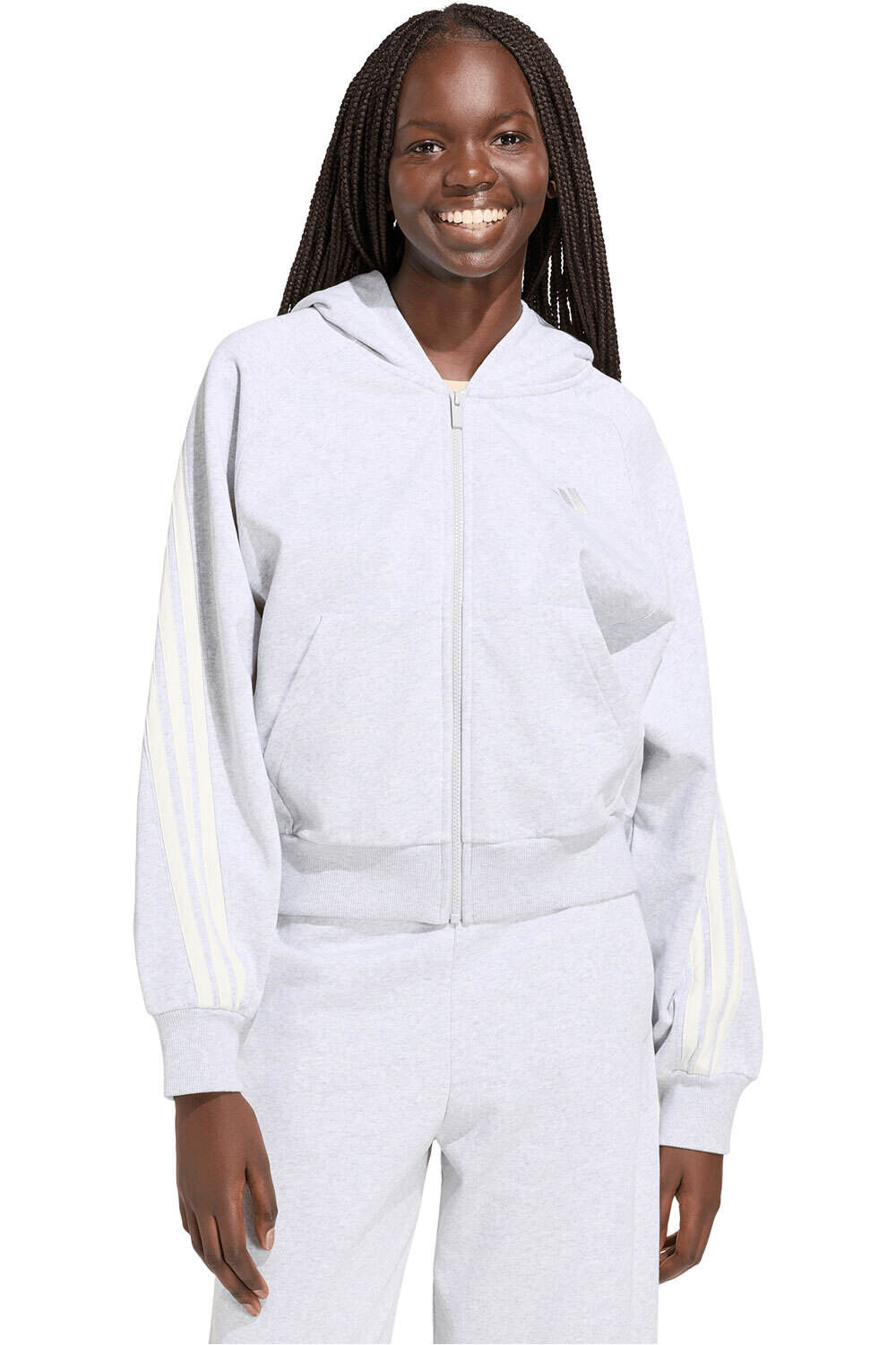 adidas sudadera mujer SUDADERA CAPUCHA Y CREMALLERA KIT 3S vista frontal