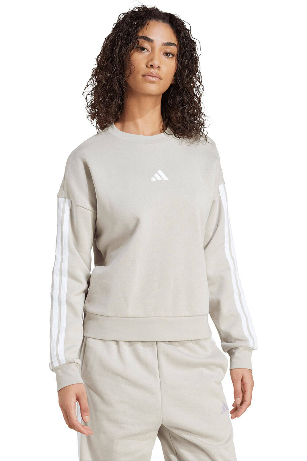 adidas sudadera mujer Sudadera felpa Essentials 3 Stripes vista frontal