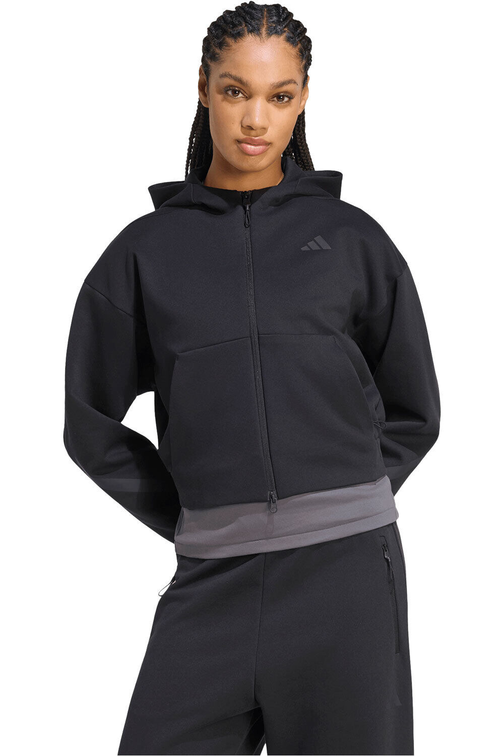 adidas sudadera mujer Sudadera Z.N.E. CROPPED FULL ZIP vista frontal
