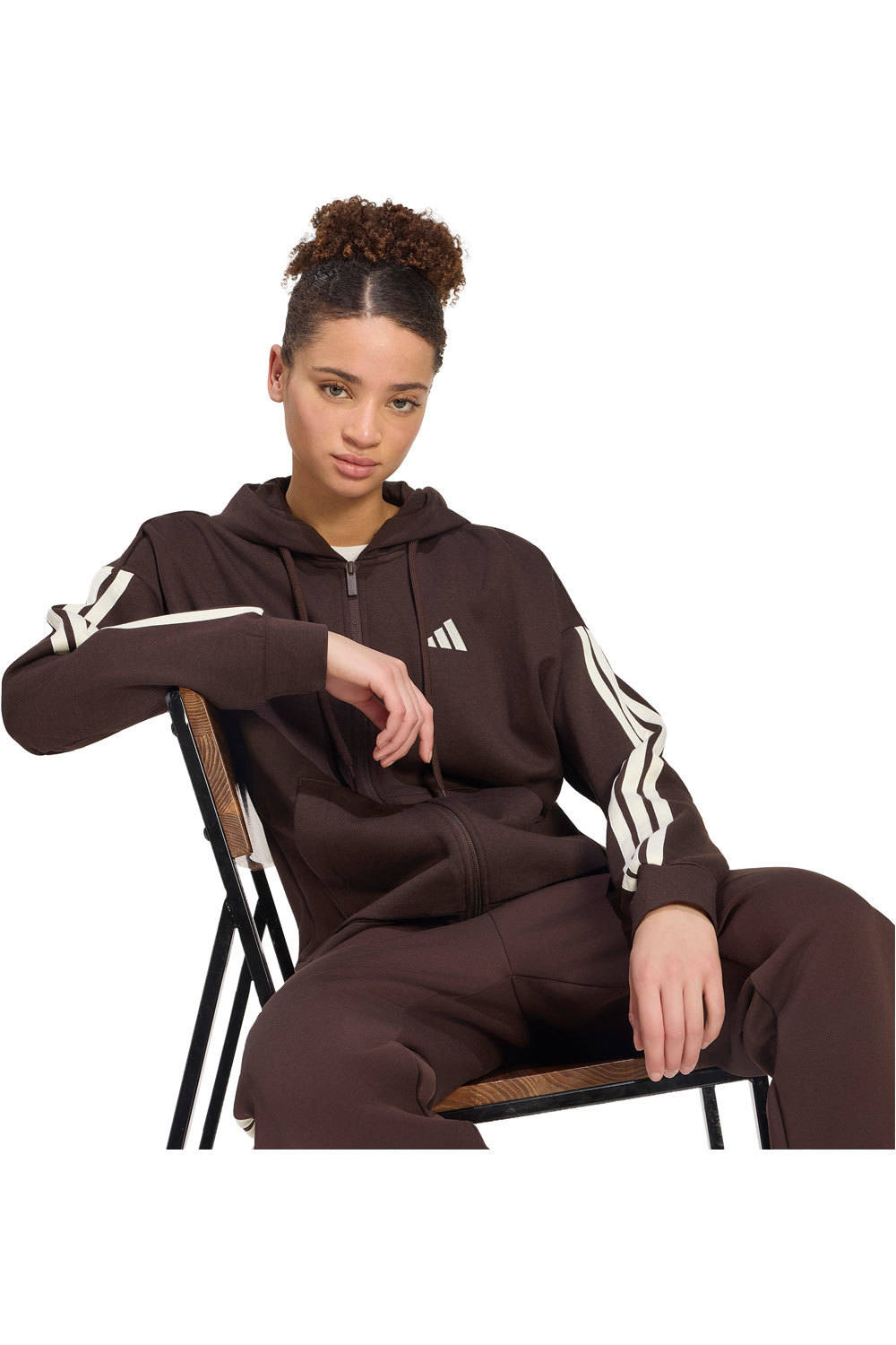 adidas sudadera mujer W 3S FL FZ HD vista detalle