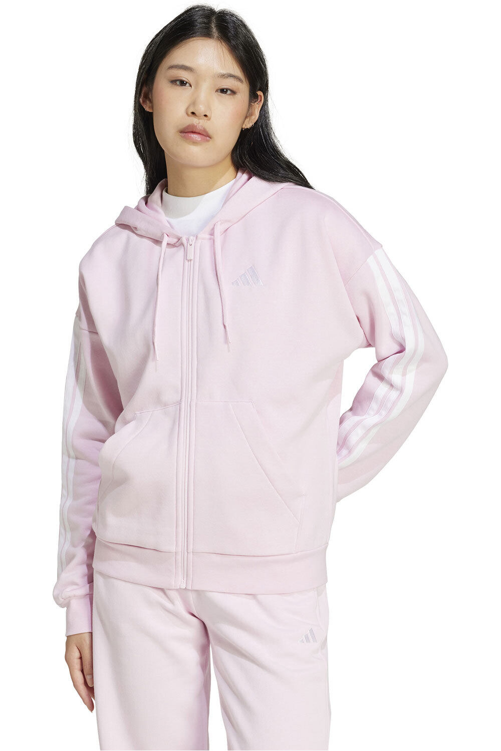adidas sudadera mujer W 3S FL FZ HD vista frontal