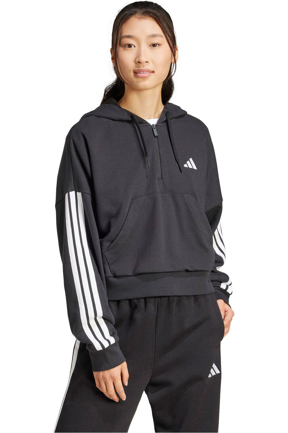 adidas sudadera mujer W 3S FT QZ HD vista frontal
