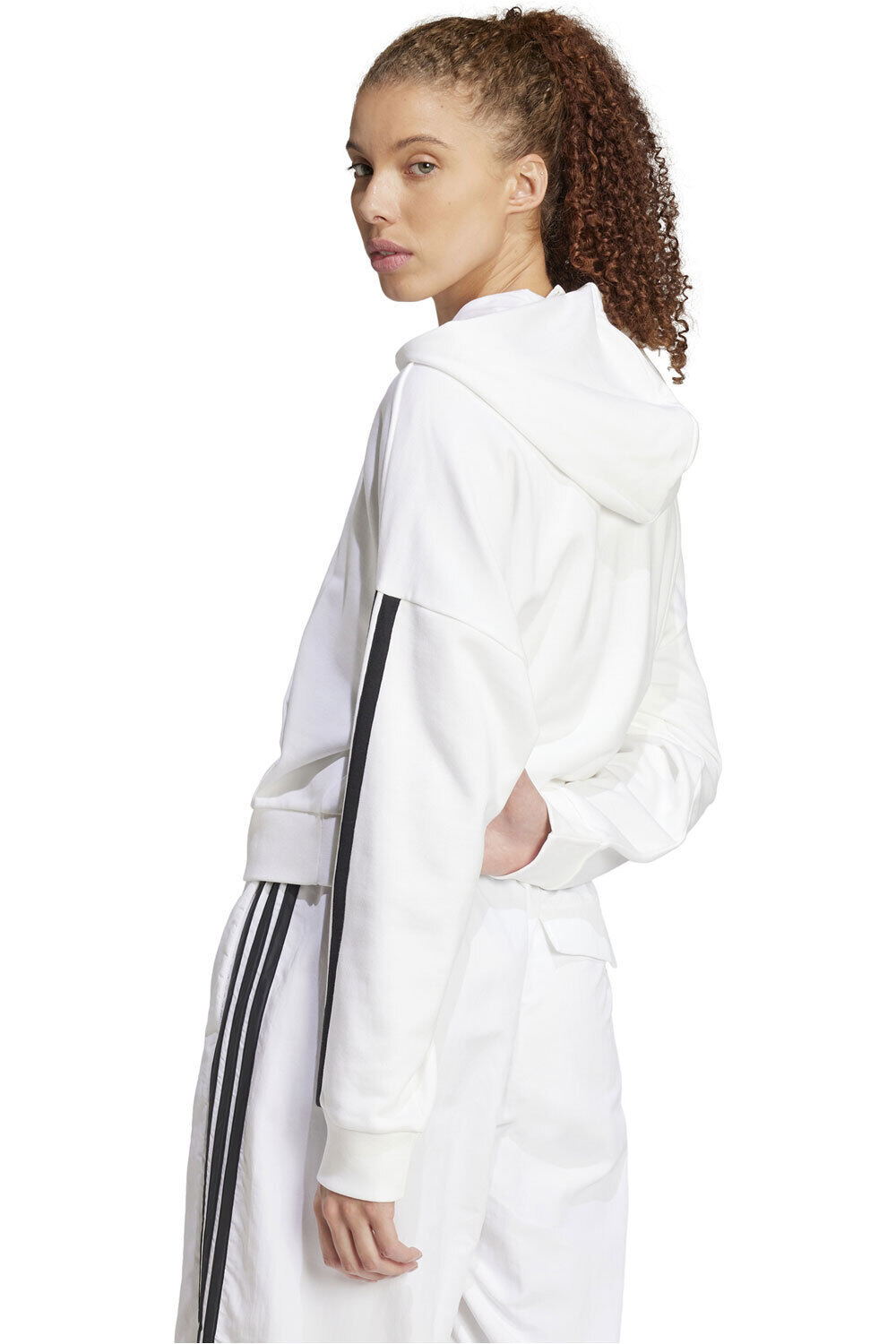adidas sudadera mujer W 3S FT QZ HD vista trasera