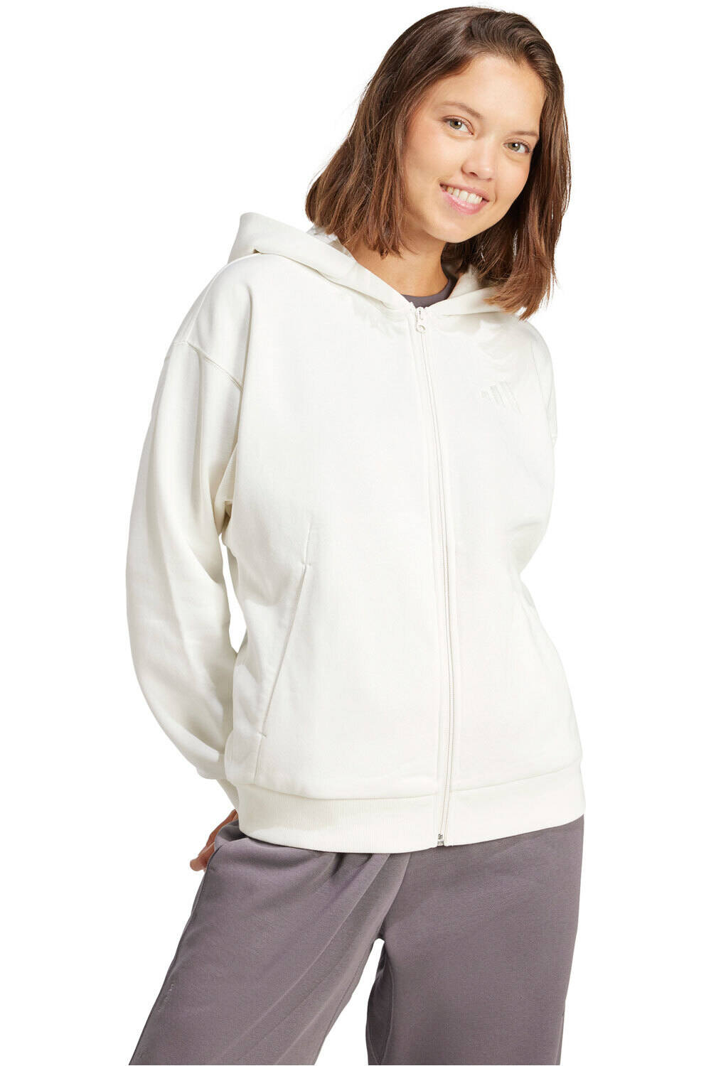 adidas sudadera mujer W ALL SZN FZ HD vista frontal