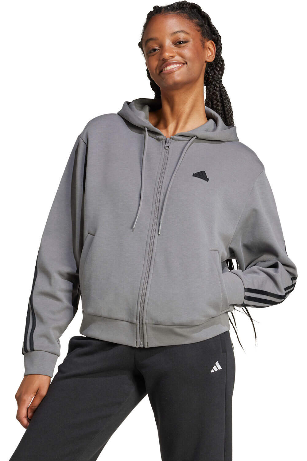 adidas sudadera mujer W FI 3S FZ HD vista frontal