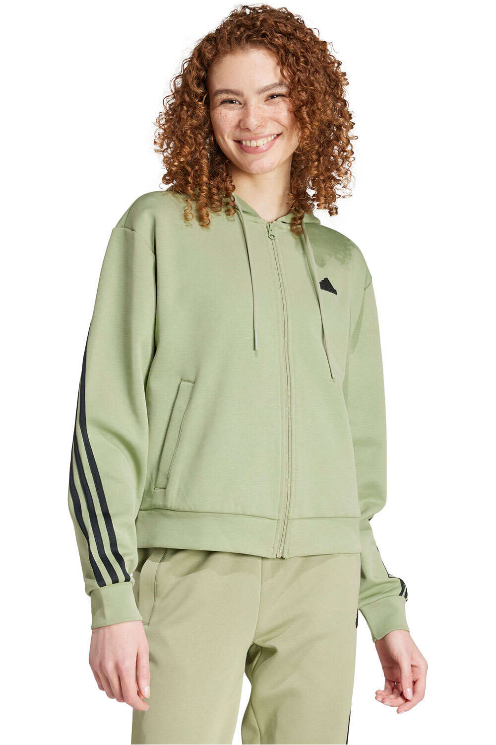 adidas sudadera mujer W FI 3S FZ HD vista frontal