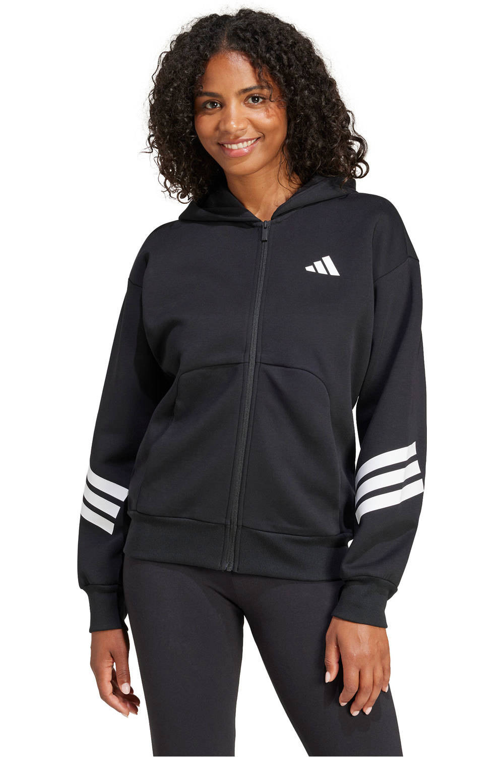 adidas sudadera mujer W FI 3S FZ HD vista frontal