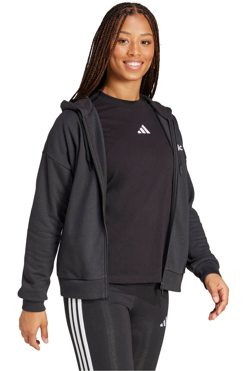 adidas sudadera mujer W LIN FT FZ HD vista detalle
