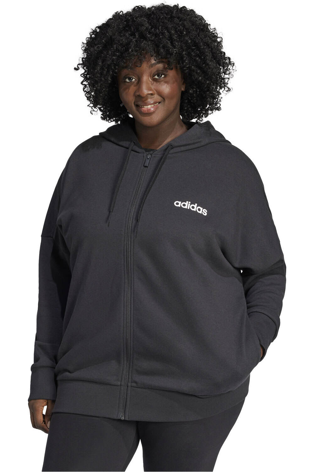 adidas sudadera mujer W LIN FT FZHDIN vista frontal