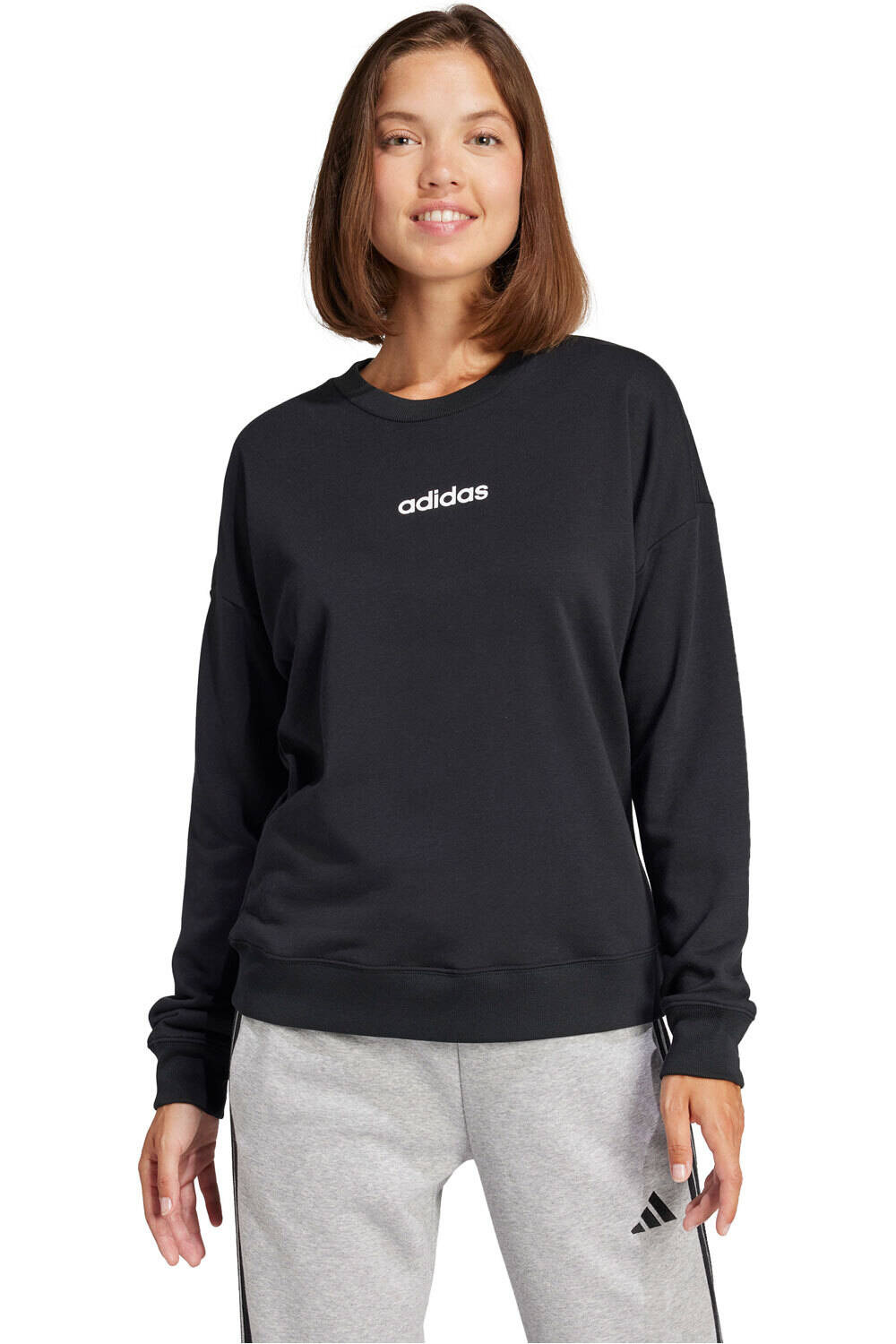 adidas sudadera mujer W LIN FT SWT vista frontal