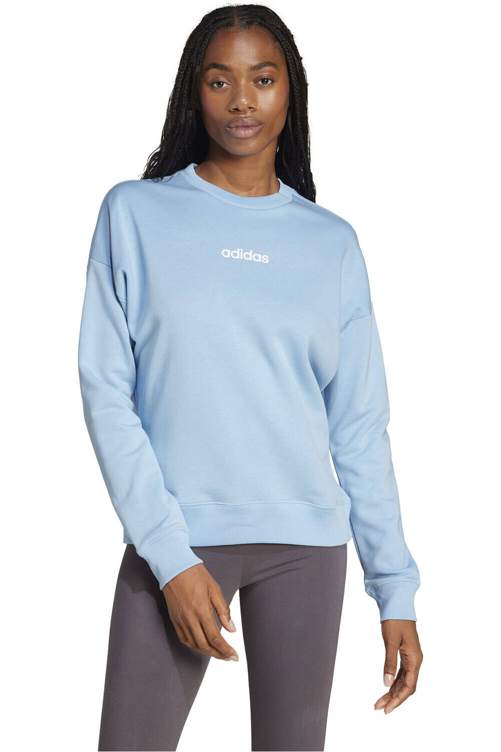 adidas sudadera mujer W LIN FT SWT vista frontal