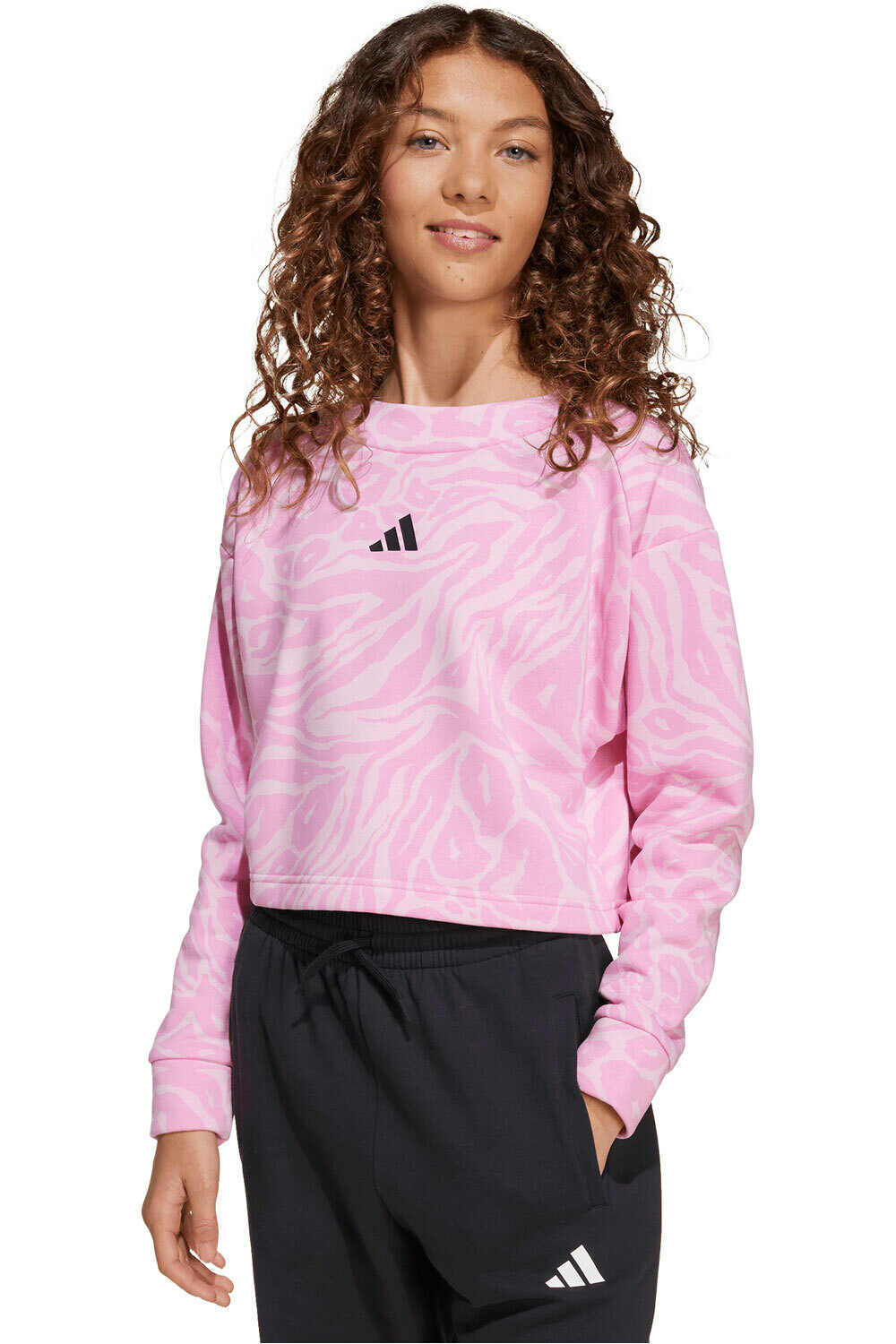 adidas sudadera niña FUTURE ICONS CROPPED vista frontal