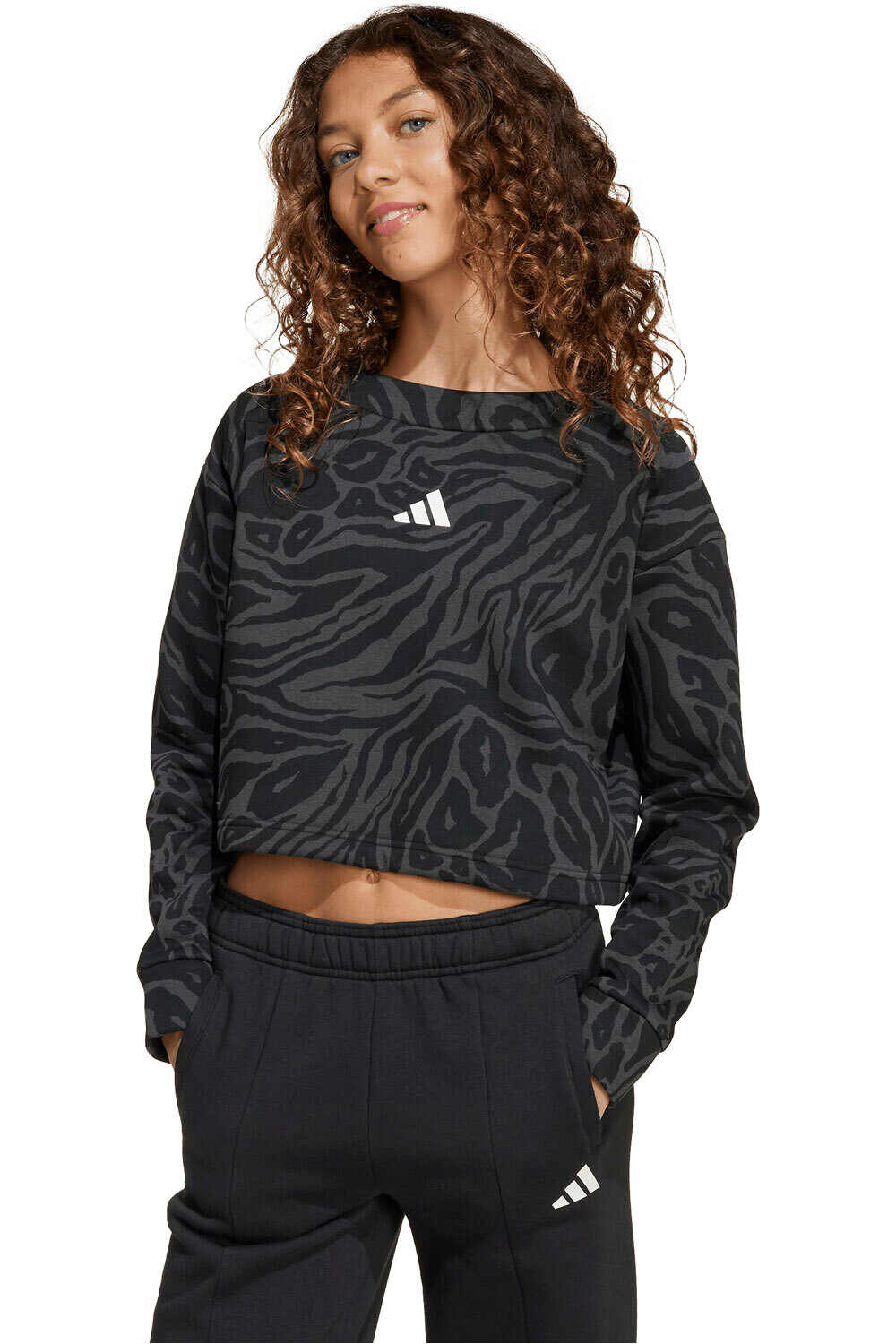adidas sudadera niña FUTURE ICONS CROPPED vista frontal